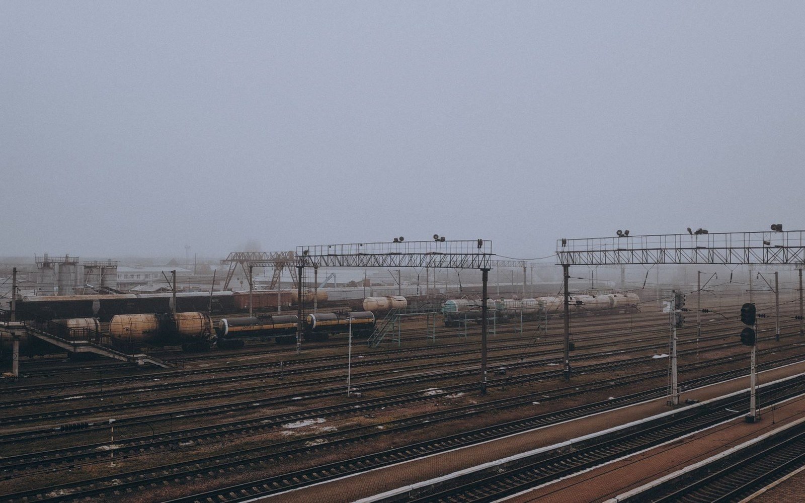 rail tracks and a depot platform